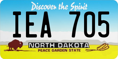 ND license plate IEA705