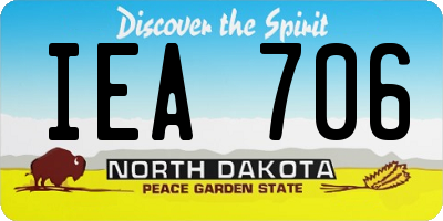 ND license plate IEA706