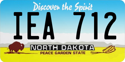 ND license plate IEA712