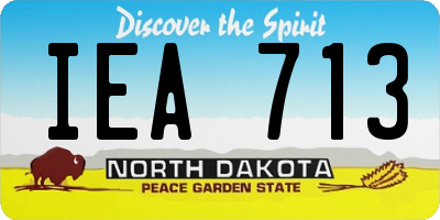 ND license plate IEA713