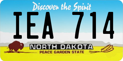 ND license plate IEA714
