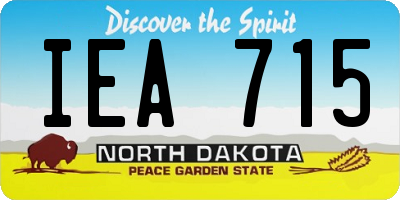 ND license plate IEA715