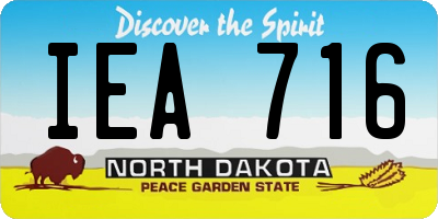 ND license plate IEA716