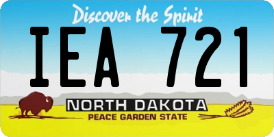 ND license plate IEA721