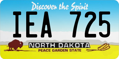 ND license plate IEA725