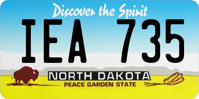 ND license plate IEA735