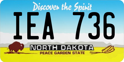 ND license plate IEA736