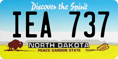 ND license plate IEA737