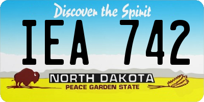 ND license plate IEA742