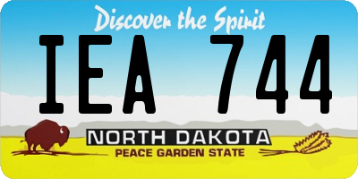 ND license plate IEA744