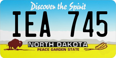ND license plate IEA745