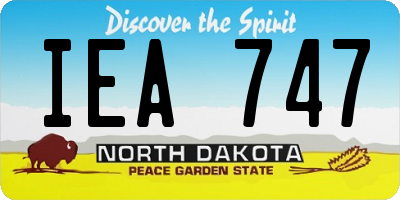 ND license plate IEA747