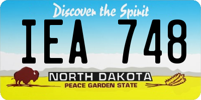 ND license plate IEA748