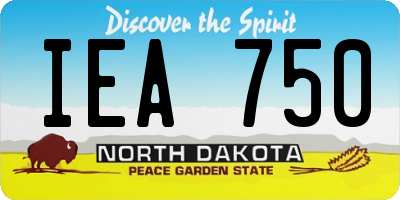 ND license plate IEA750