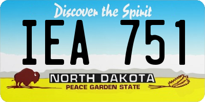 ND license plate IEA751