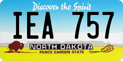 ND license plate IEA757