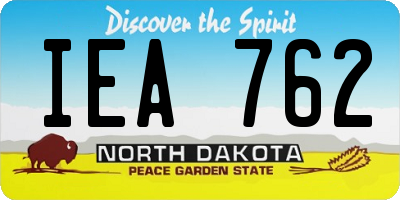 ND license plate IEA762
