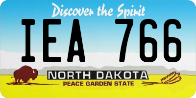 ND license plate IEA766