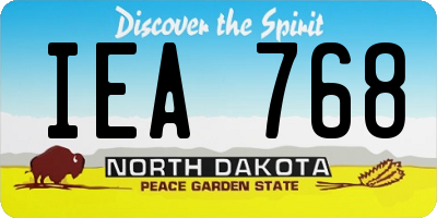 ND license plate IEA768