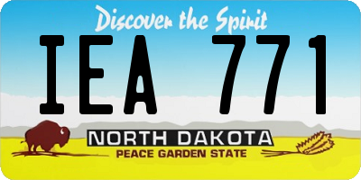 ND license plate IEA771