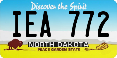ND license plate IEA772