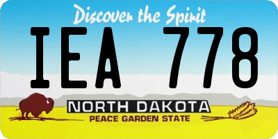 ND license plate IEA778