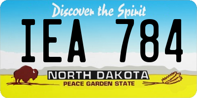 ND license plate IEA784
