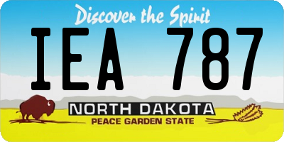 ND license plate IEA787