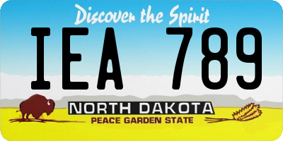 ND license plate IEA789