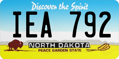 ND license plate IEA792