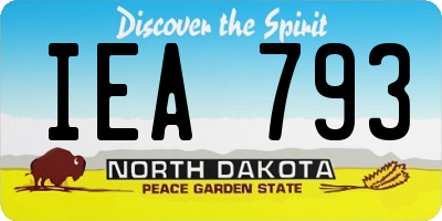 ND license plate IEA793
