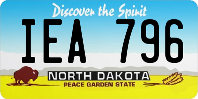 ND license plate IEA796