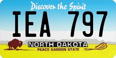 ND license plate IEA797