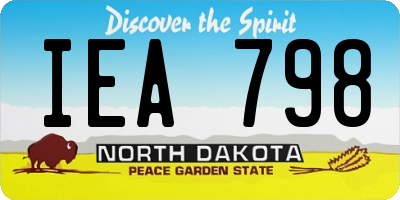 ND license plate IEA798