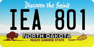 ND license plate IEA801