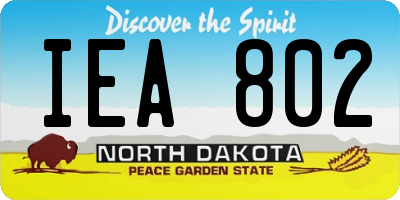 ND license plate IEA802