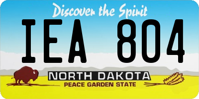 ND license plate IEA804