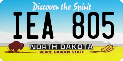 ND license plate IEA805