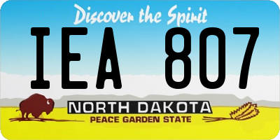 ND license plate IEA807