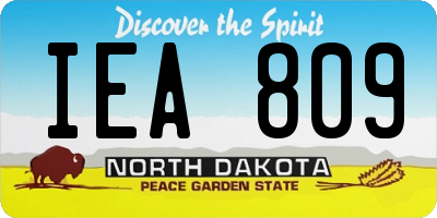 ND license plate IEA809