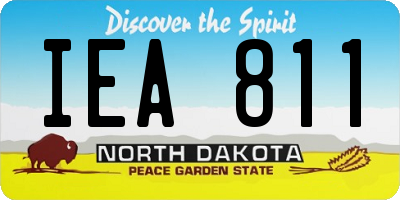 ND license plate IEA811