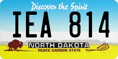 ND license plate IEA814