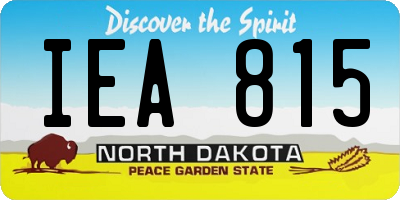 ND license plate IEA815