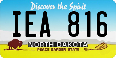 ND license plate IEA816
