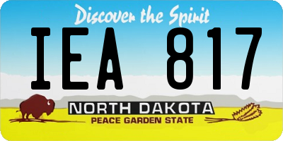 ND license plate IEA817