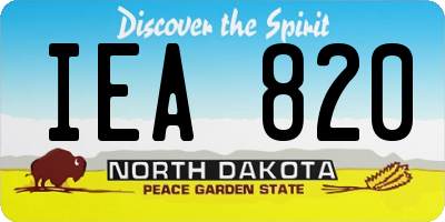 ND license plate IEA820