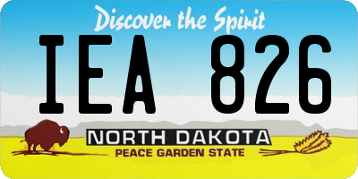 ND license plate IEA826