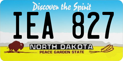 ND license plate IEA827