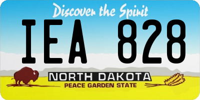ND license plate IEA828
