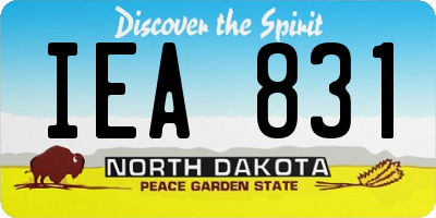 ND license plate IEA831